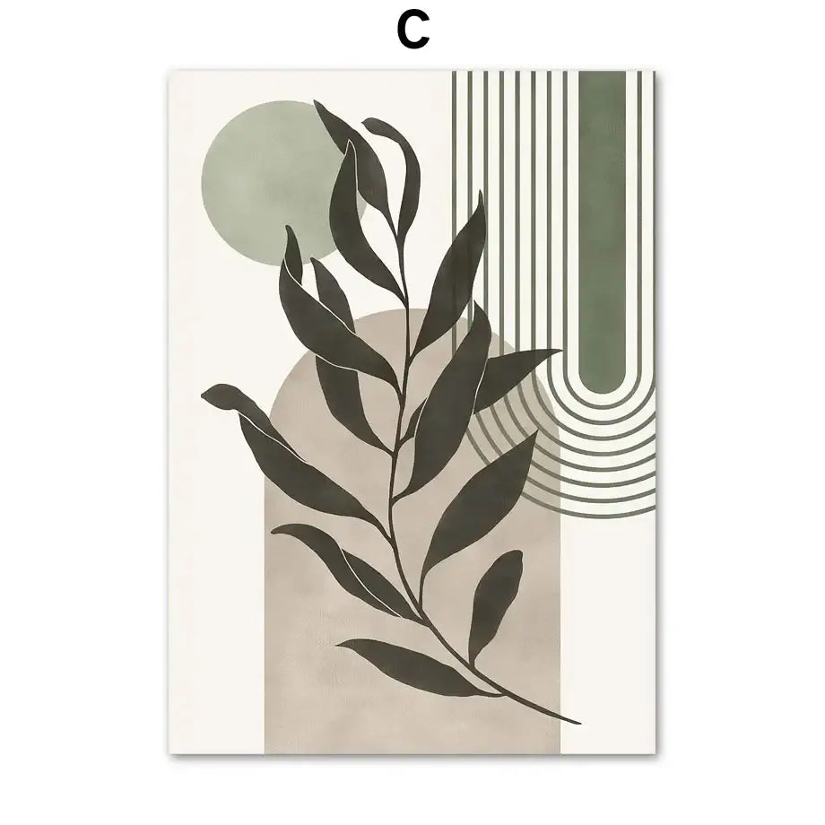 Abstract Leaf Canvas Wall Art