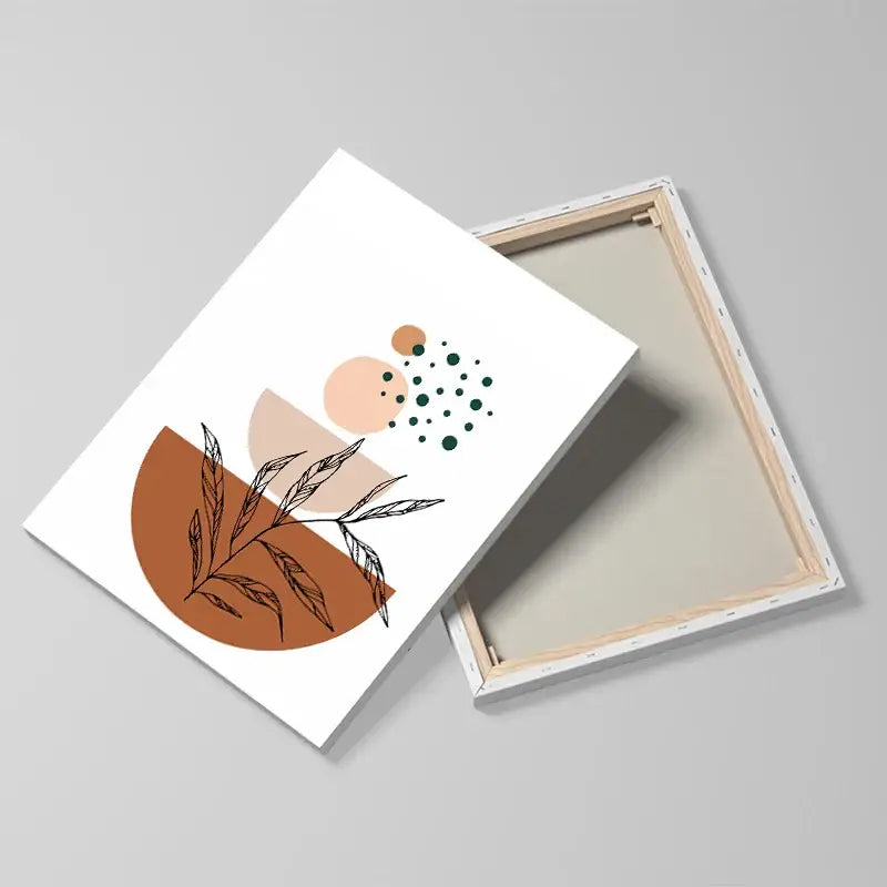 Abstract Orange Leaf Posters Set
