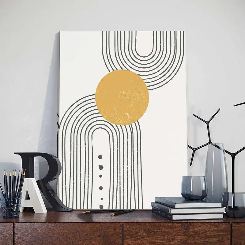 Abstract Orange Leaf Posters Set
