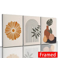 Abstract Orange Leaf Posters Set