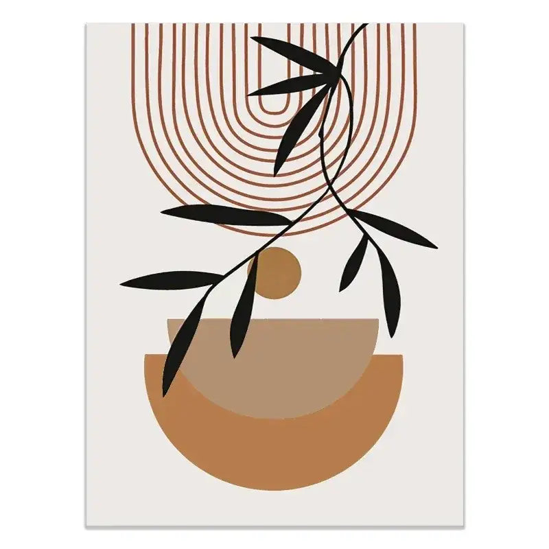 Abstract Wall Art Trio Green Plants