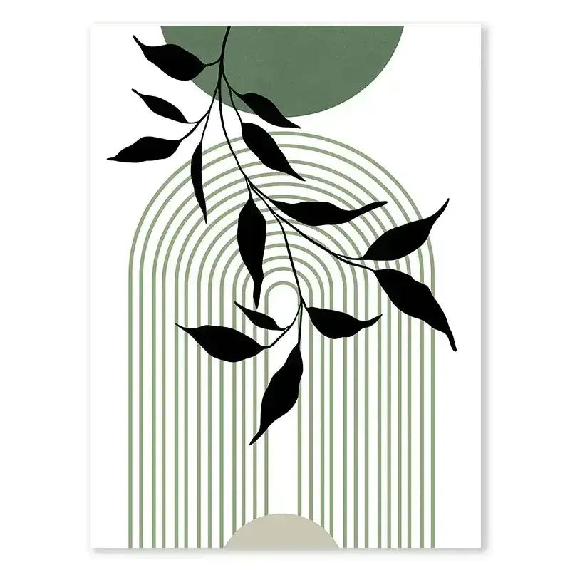Abstract Wall Art Trio Green Plants