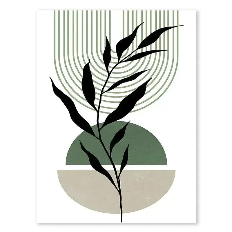 Abstract Wall Art Trio Green Plants