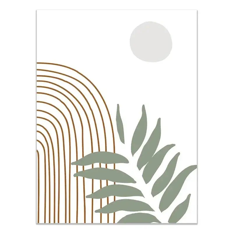 Abstract Wall Art Trio Green Plants