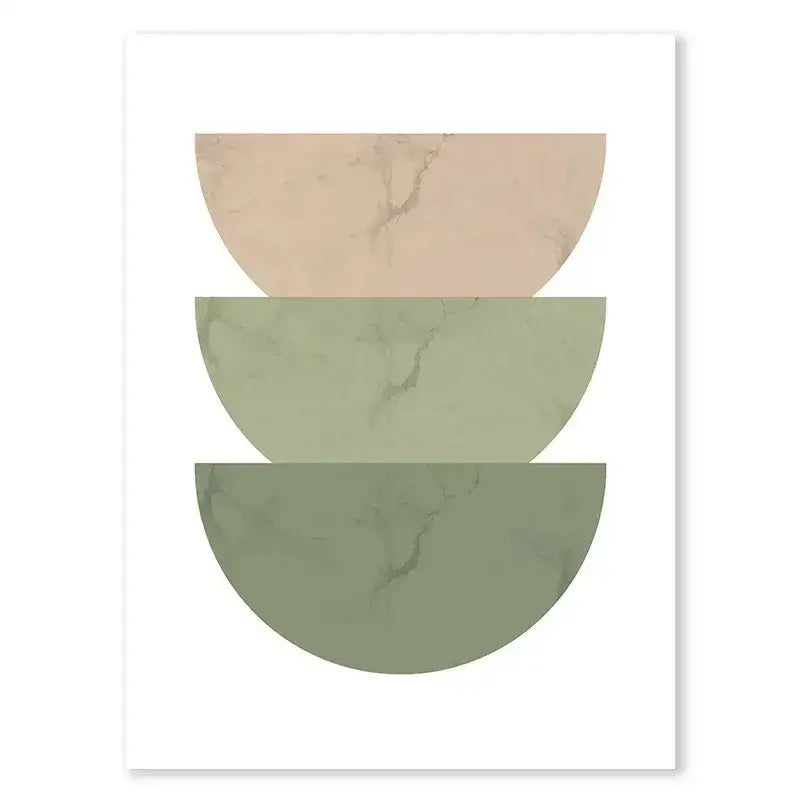 Abstract Wall Art Trio Green Plants