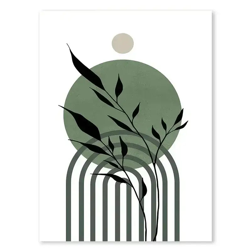 Abstract Wall Art Trio Green Plants