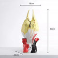 Abstract yellow & blue cartoon pig handicrafts bedroom decor figurines