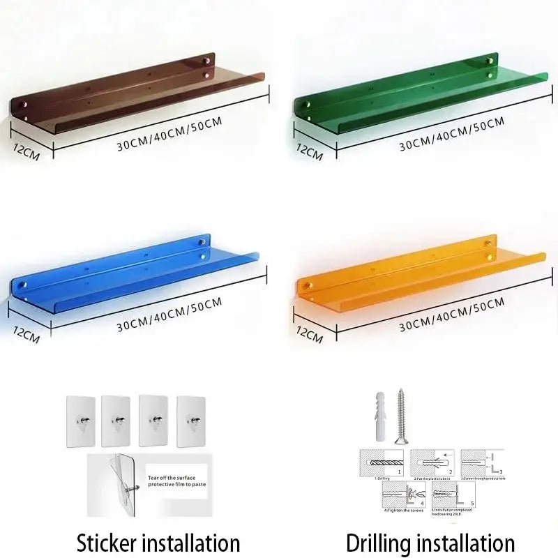 Acrylic Wall Shelf Home Decor Organizer