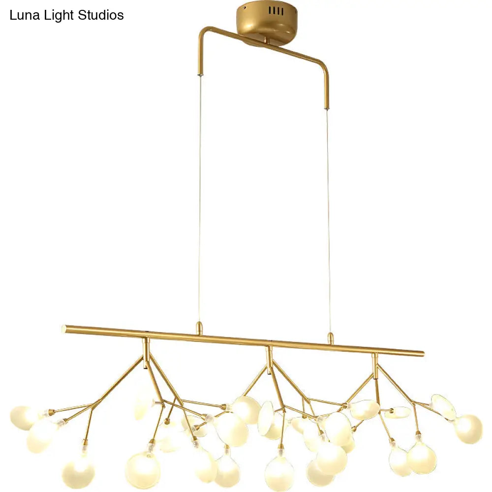 DecorBites™ Adjustable Hanging Cord Island Lighting - Contemporary Firefly Metal Pendant with 27 Lights for Bedroom