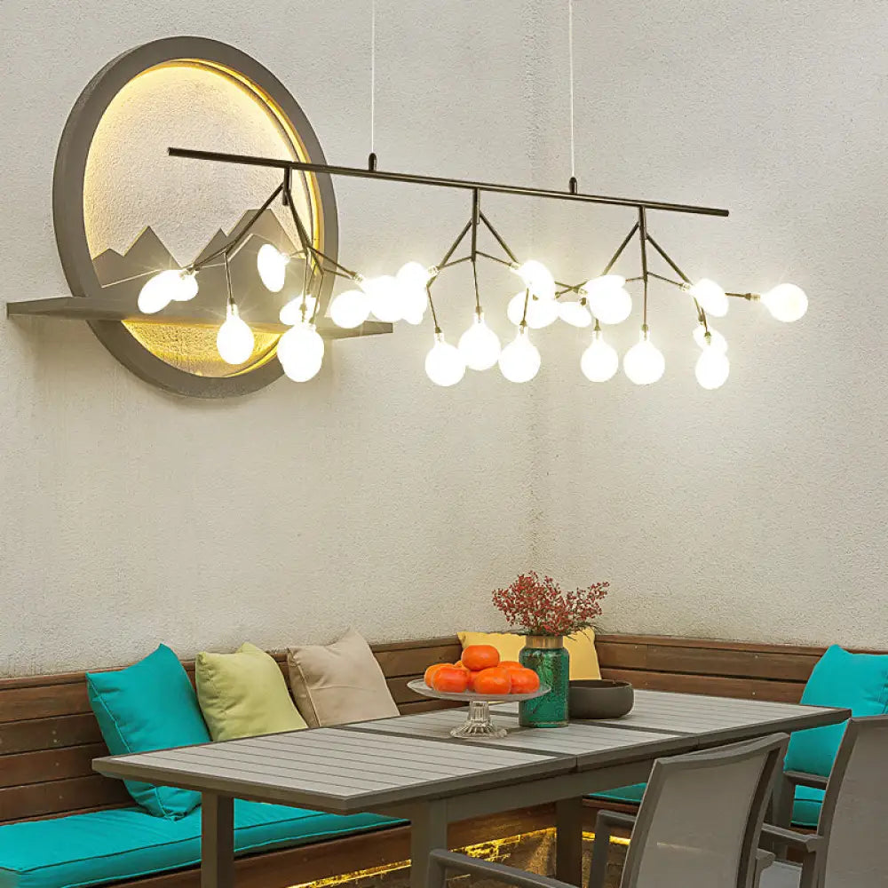 DecorBites™ Adjustable Hanging Cord Island Lighting - Contemporary Firefly Metal Pendant with 27 Lights for Bedroom