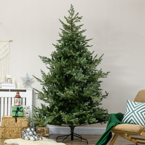 HOMCOM 7.5ft Artificial Christmas Tree Holiday Dcor With 1288 Branches, Auto Open, Steel Base, Wide Shape, Easy To Shape Branches