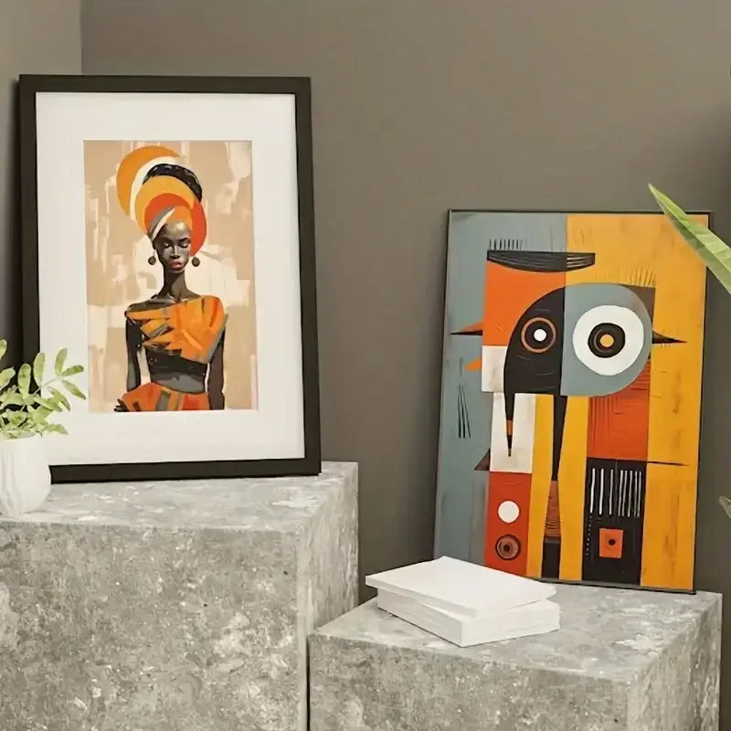 African Abstract Wall Art Set 3 Pieces