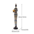 African style black woman resin figurine living room decor gold accents