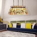 Amber & yellow shell tiffany chandelier living room light fixture