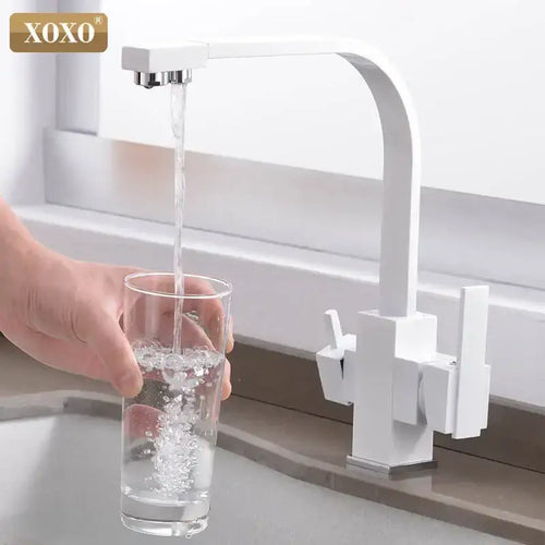 Robinet d'eau potable de cuisine monotrou noir mat angulaire