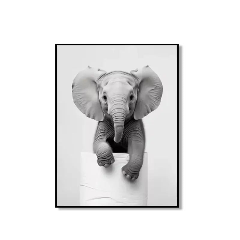 Animal Bathroom Canvas Posters