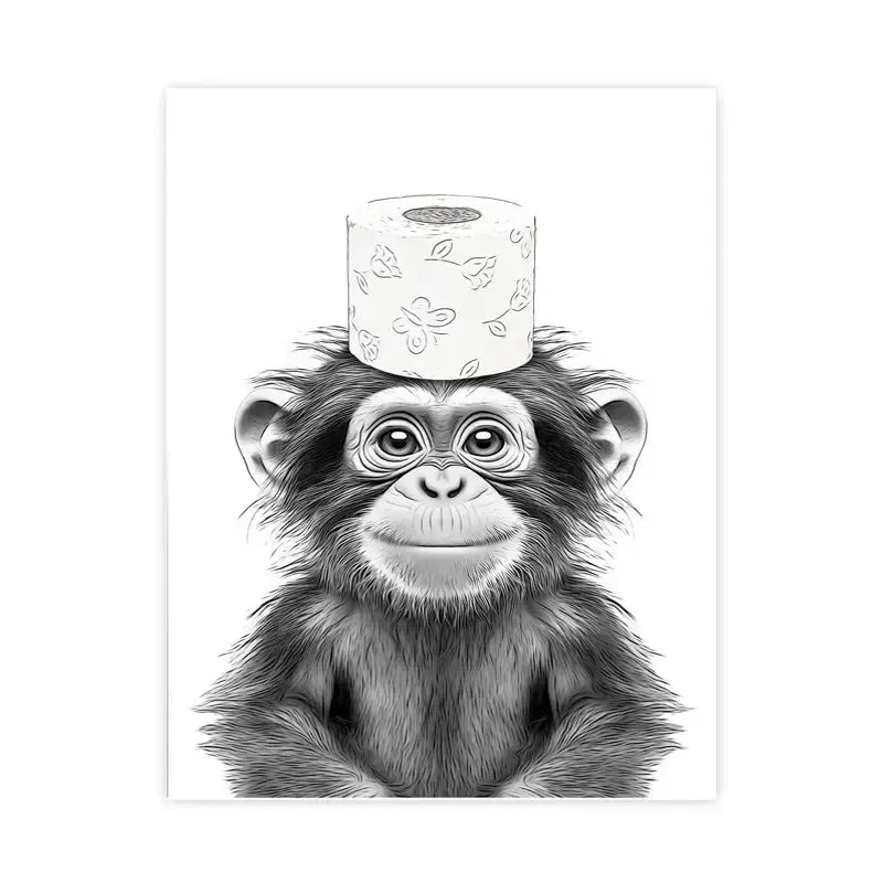 Animal Bathroom Poster Wall Art