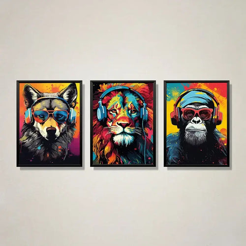 Affiches de jeux vidéo pour adolescents : Casques animaux