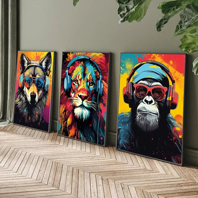 Animal Headphones Gaming Posters Teens