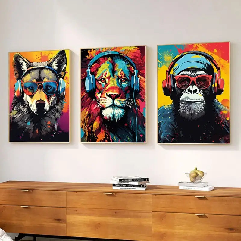 Animal Headphones Gaming Posters Teens