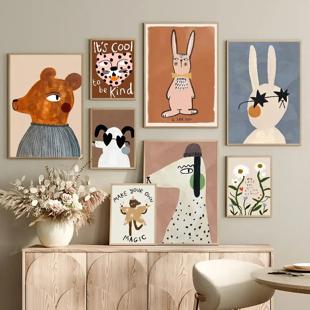 Animal Print Rainbow Wall Posters