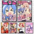 DecorBites™ anime lucky star girl poster featuring a blue-haired cute girl in school uniforms waterproof decor