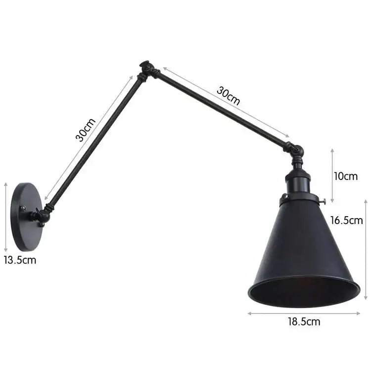 Antique black & copper adjustable wall lamp sconce bedroom light