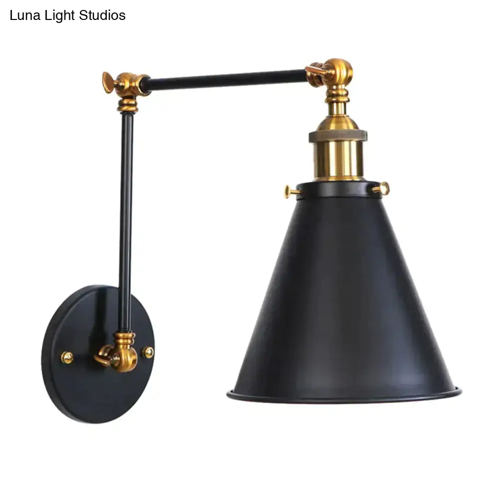 Antique black & copper adjustable wall lamp sconce bedroom light