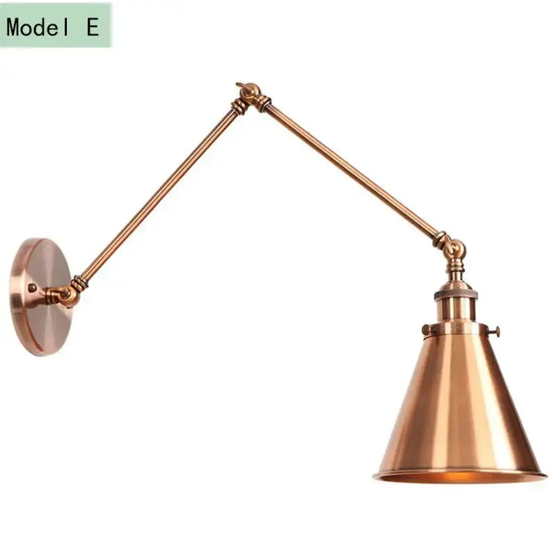 Antique black & copper adjustable wall lamp sconce bedroom light