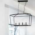 Antique black lantern island ceiling light dining room 4 light pendant
