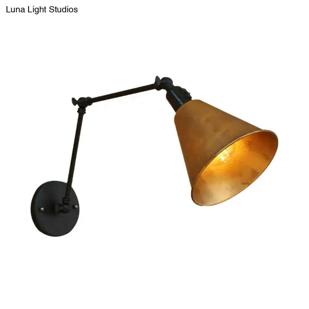 Antique black & white wrought iron wall sconce bedroom reading light