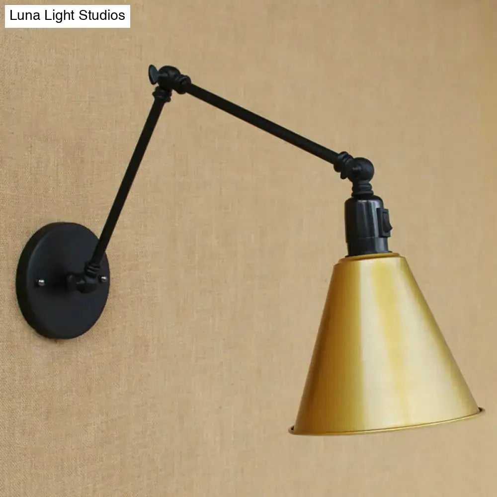 Antique black & white wrought iron wall sconce bedroom reading light