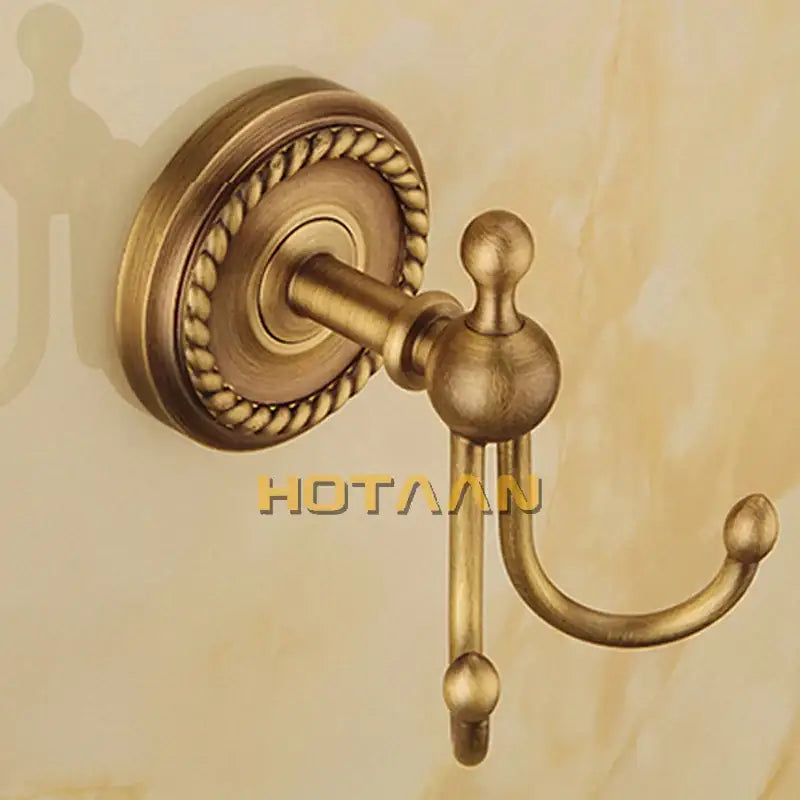 Antique brass bathroom accessories set rope detail bathroom hook