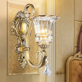 Antique brass crystal drop wall sconce bedroom led light
