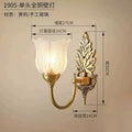 Antique brass leaf tulip wall lamp for bedroom