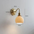 Antique brass ribbed glass wall lights bedroom sconce