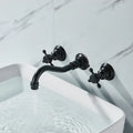 Antique brass wall mounted black basin faucet bathroom mixer