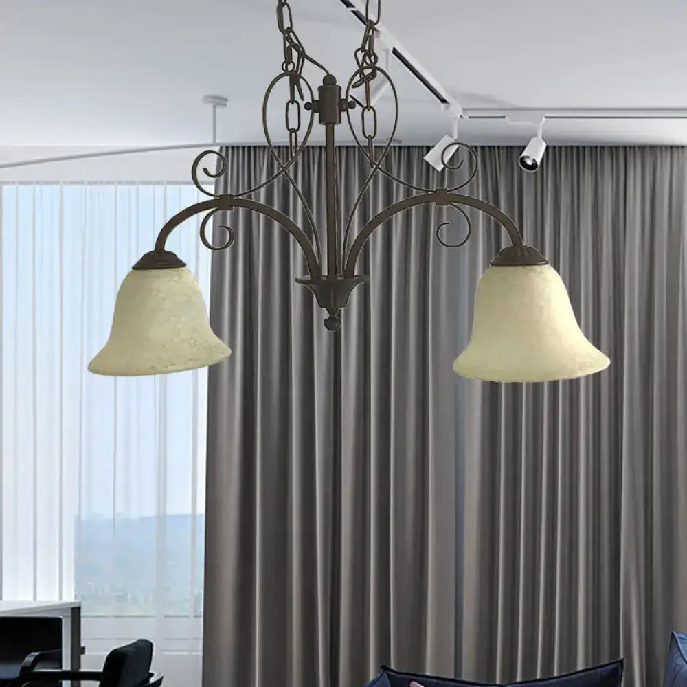 Antique bronze bell island pendant light dining room chandelier