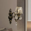 Antique bronze & crystal wall sconce – living room e14 light bulb