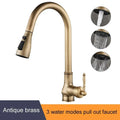 Antique Bronze Kitchen Faucet Pull Out