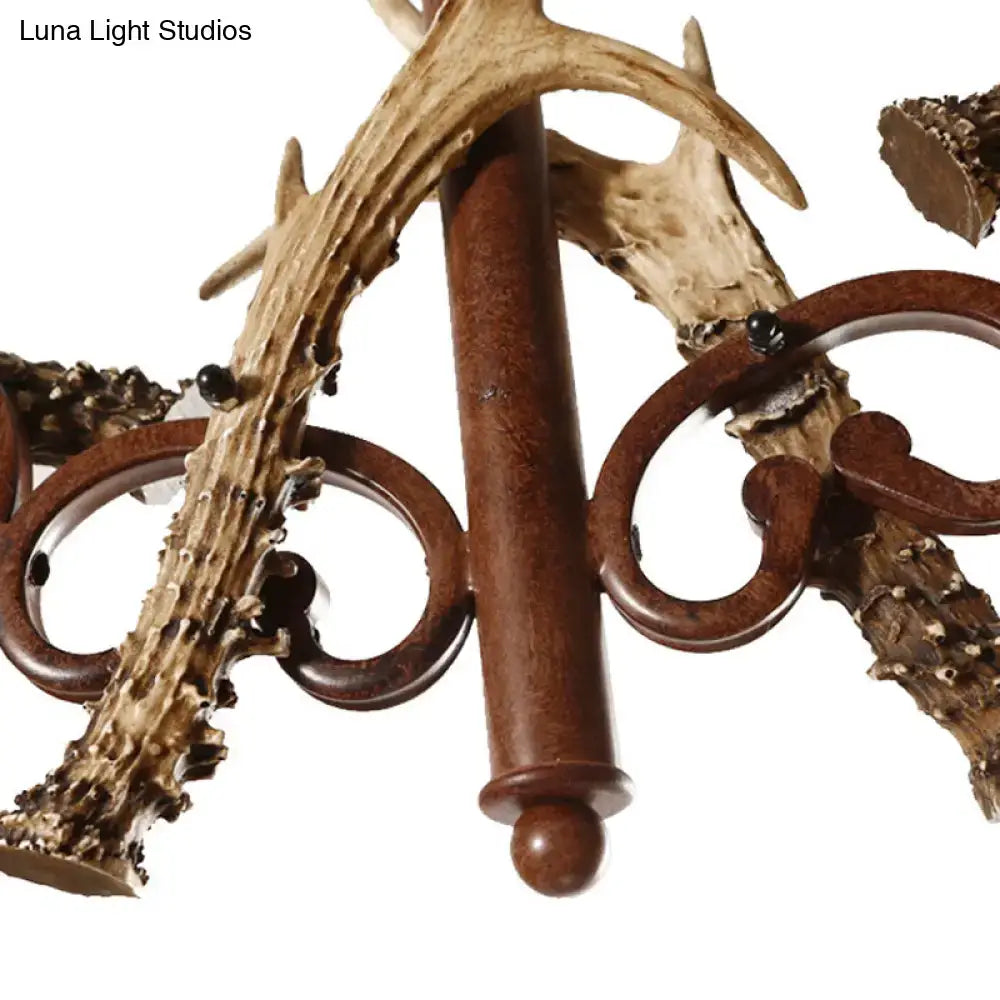 Antique bronze traditional brown fabric island chandelier living room