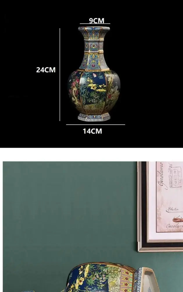 Antique Ceramic Vase 24cm Decor