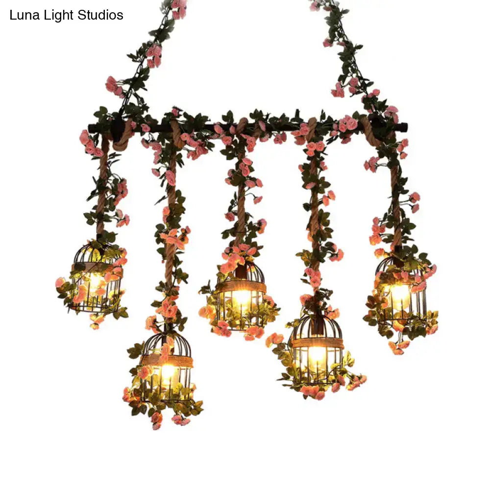 Antique Metal Island Chandelier 5 Heads