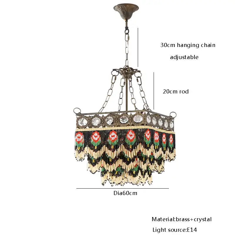 Antique retro black rose tassel pendant lights – living room chandelier