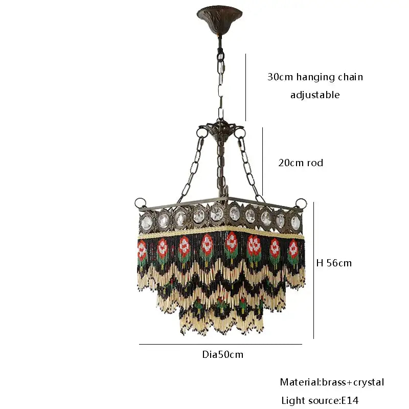 Antique retro black rose tassel pendant lights – living room chandelier