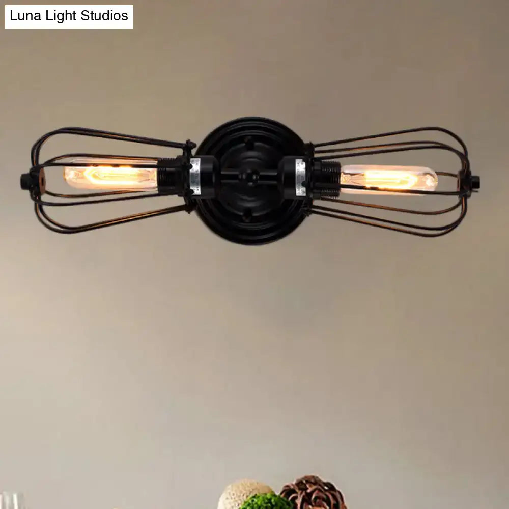 Antique style black & bronze sconce light dining room wall lamp
