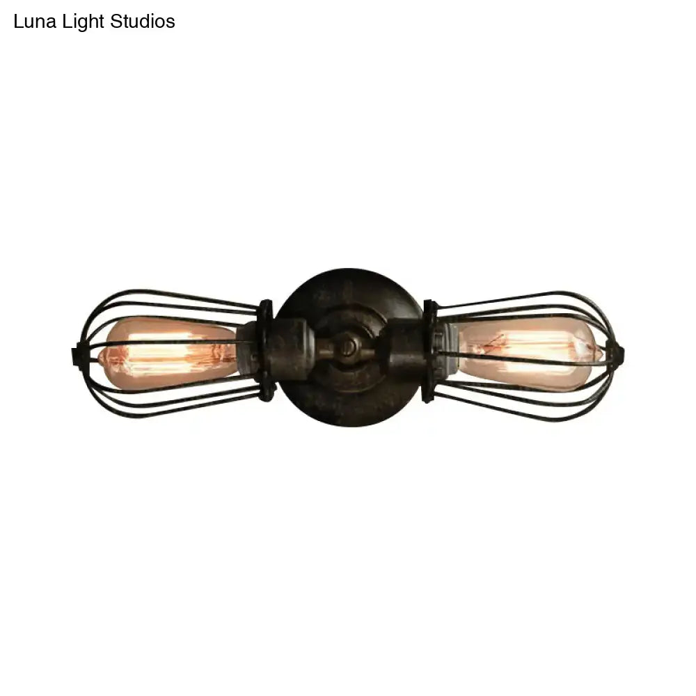 Antique style black & bronze sconce light dining room wall lamp