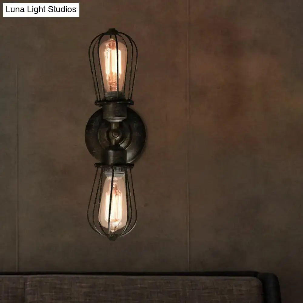 Antique style black & bronze sconce light dining room wall lamp