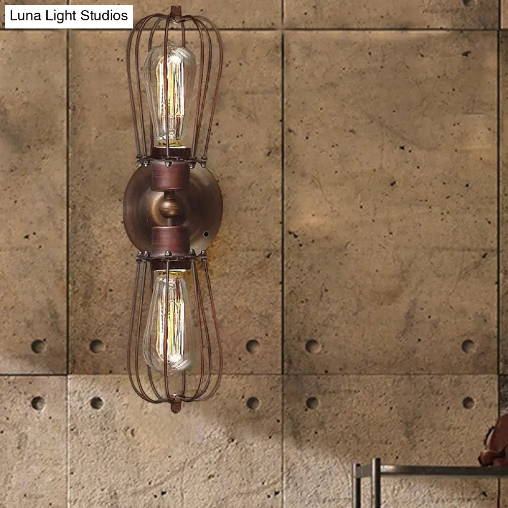 Antique style black & bronze sconce light dining room wall lamp