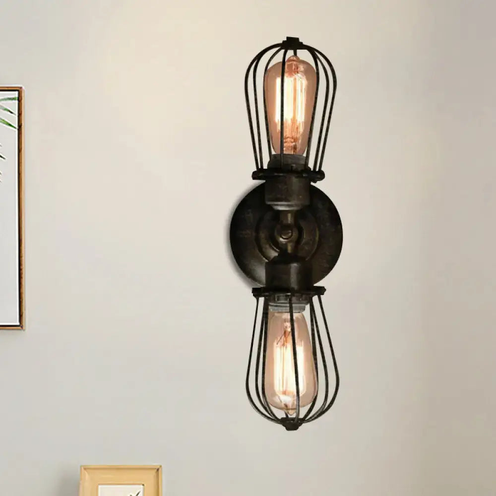 Antique style black & bronze sconce light dining room wall lamp